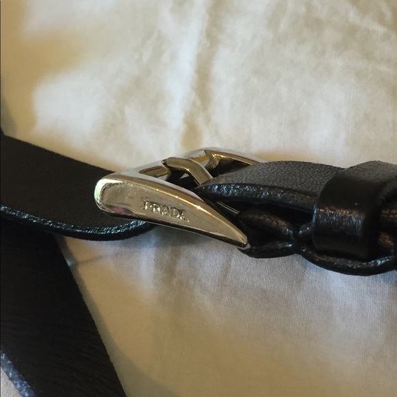 Black soft leather PRADA belt. - Picture 5 of 5